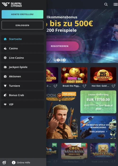 Spielauswahl Setup Buran Casino<