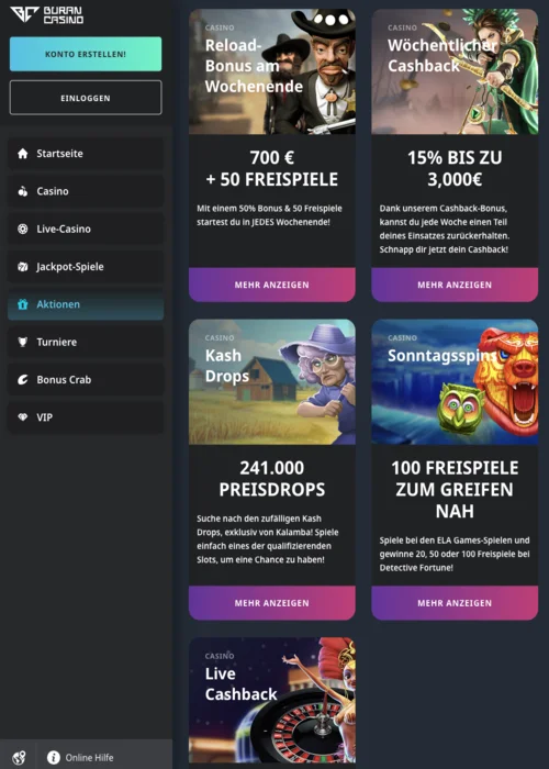 Bonusangebote Buran Casino<